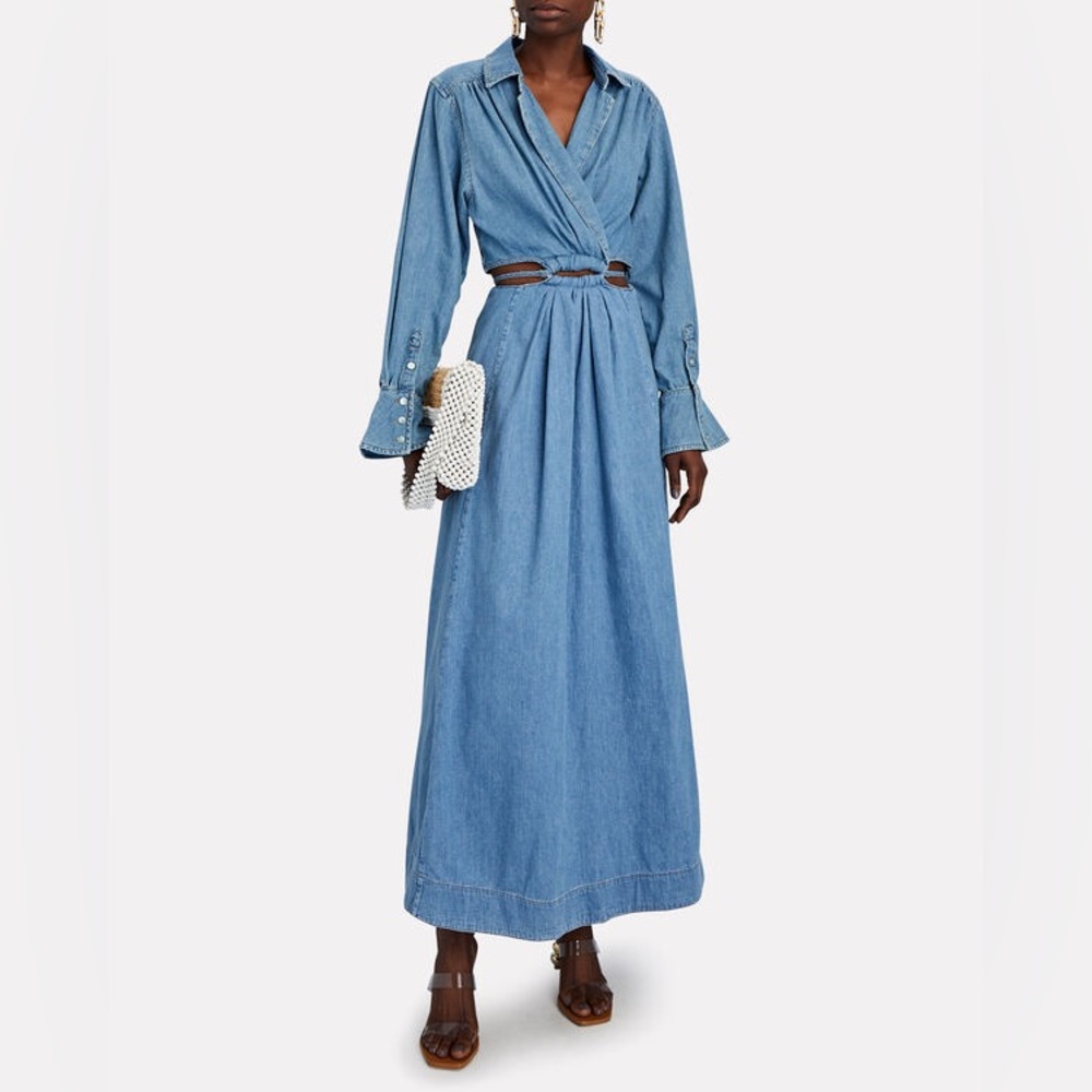 Johnathan Simkhai NWT Alex cutout denim maxi (flaw in description)